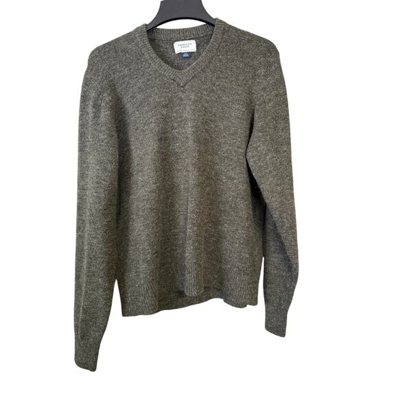 American Eagle Olive Green SzL Wool Blend AEO Fisherman Pullover - Picture 1 of 6